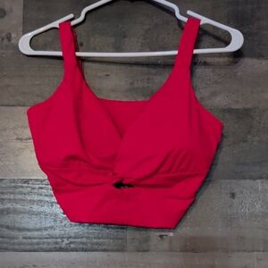 HALARA Bold Red Twist Front Crop Top